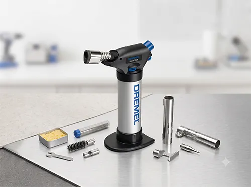 dremel Versa torch sitting on workbench